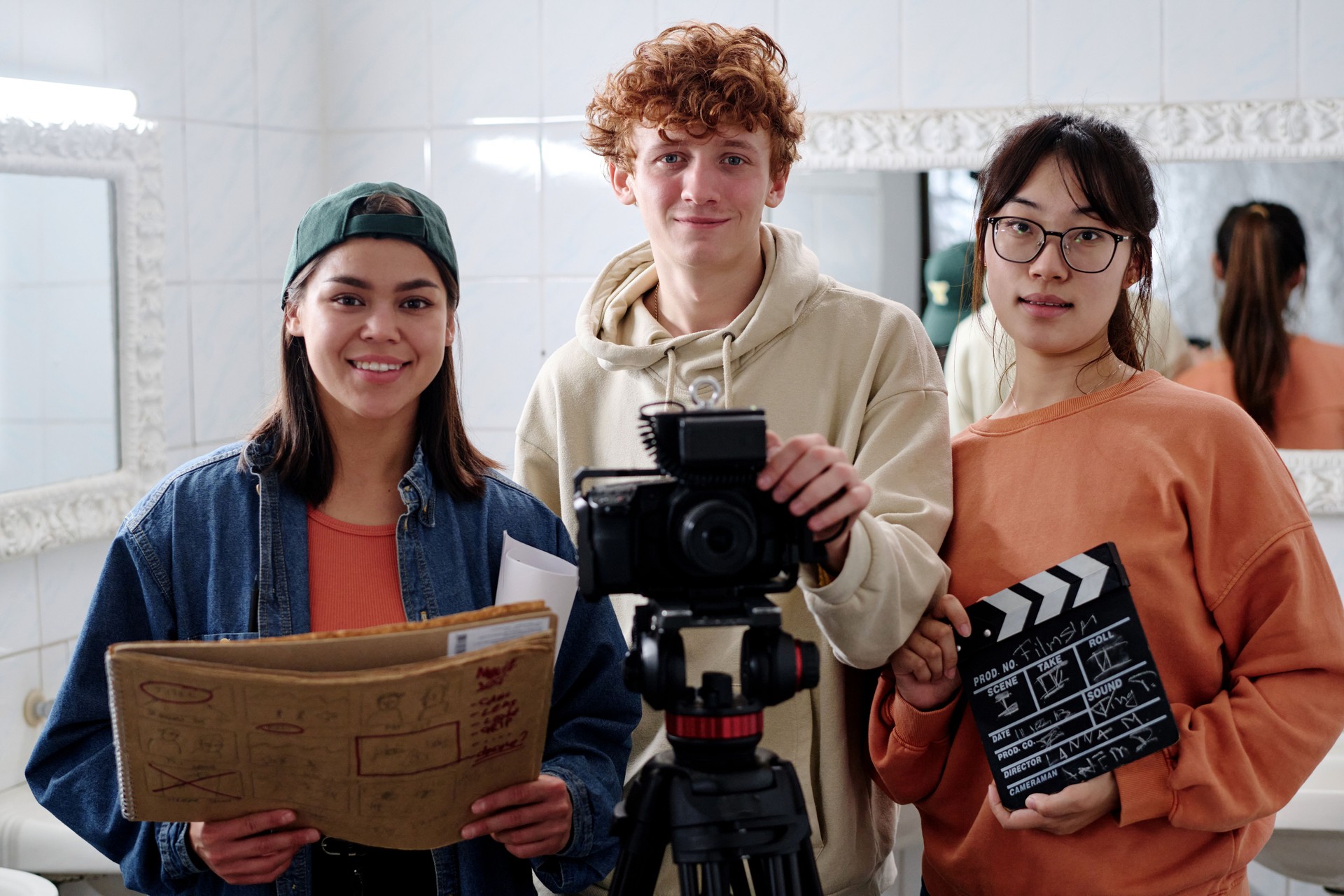 Capturing Moments with Film Equipment in Studio Setting Capturing Moments with Film Equipment in Studio Setting